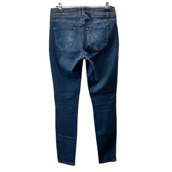 One 5 One Skinny Jeans Mid Rise Dark Blue Denim Size 4 - Picture 2 of 16